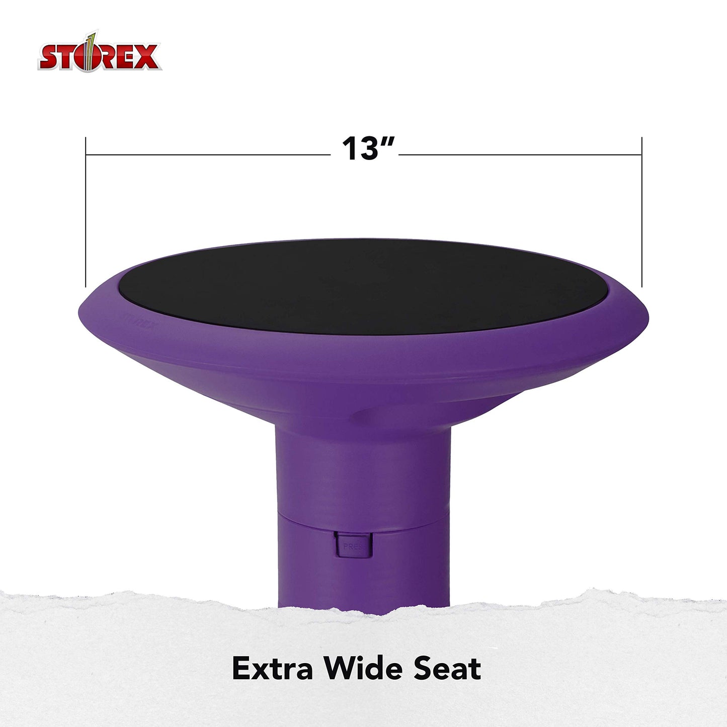 Storex Wiggle Stool – Active Flexible Seating for Classroom and Home Study, Adjustable 12-18 Inch Height, Violet (00307U01C)