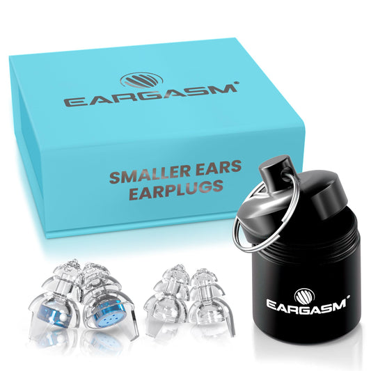 Eargasm Smaller Ears Earplugs - Blue High Fidelity Filtered Noise Reducing Reusable Ear-Plugs for Kids, Women, Men - Hearing Protection for Live Concerts, Motorcycles, Festivals, Sporting Events
