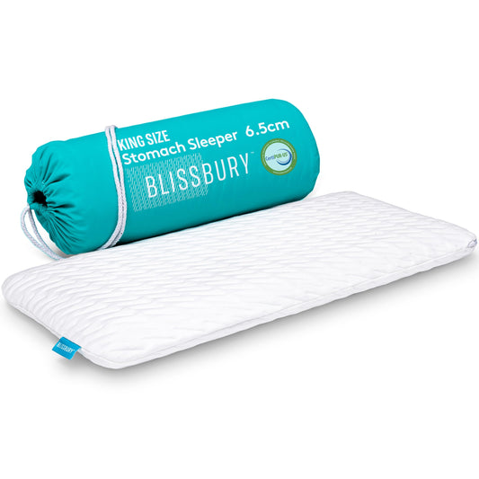 BLISSBURY King Size 2.6 Inch Ultra Thin Pillow for Sleeping | Premium Memory Foam Flat Pillow | Back & Stomach Sleeping Pillow | Certified Foam for Neck and Back Support | Removable Pillow Case