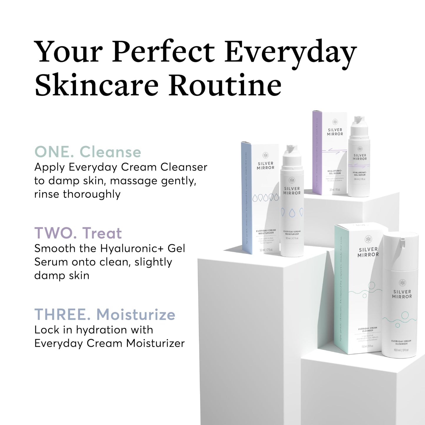 Silver Mirror Hyaluronic Acid Face Serum for All Skin Types, Skincare Solution, Hydrating and Moisture-Locking Serum, Lightweight Facial Serum, 1 fl oz