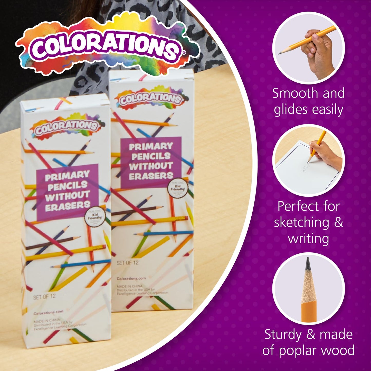 Primary Pencils W/O Erasers, 24 Sets (Item # CPPNE24S)