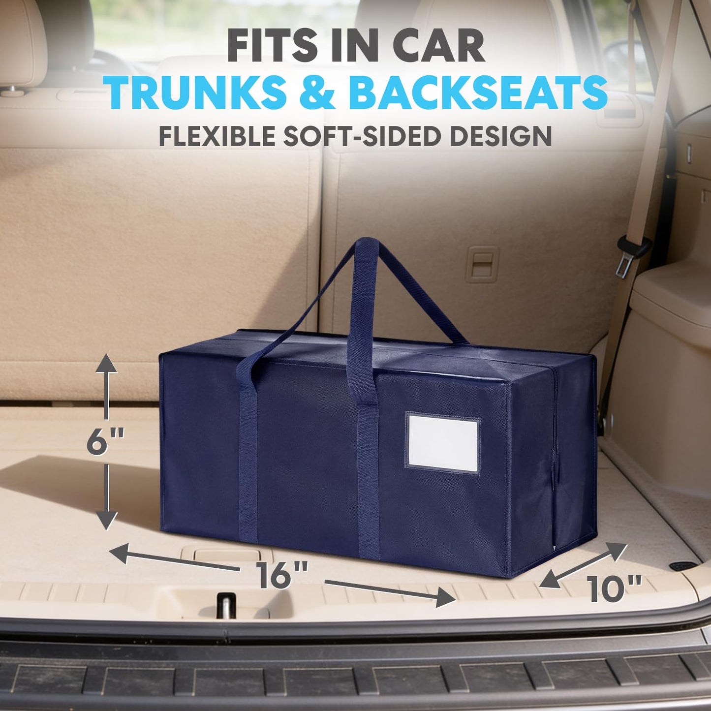 Simpli-Magic Heavy Duty Moving Bags, 12 Pack, Extra Large Reusable Storage & Relocation Bags with Carry Handles & Zipper