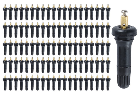 Boine 100pcs TPMS 17-20008 Rubber Snap-in Tire Pressure Sensor Valve Stem Compatible with Ford Chevrolet Dodge Chrysle Buick Ram Cadillac Pontiac Subaru Lincoln