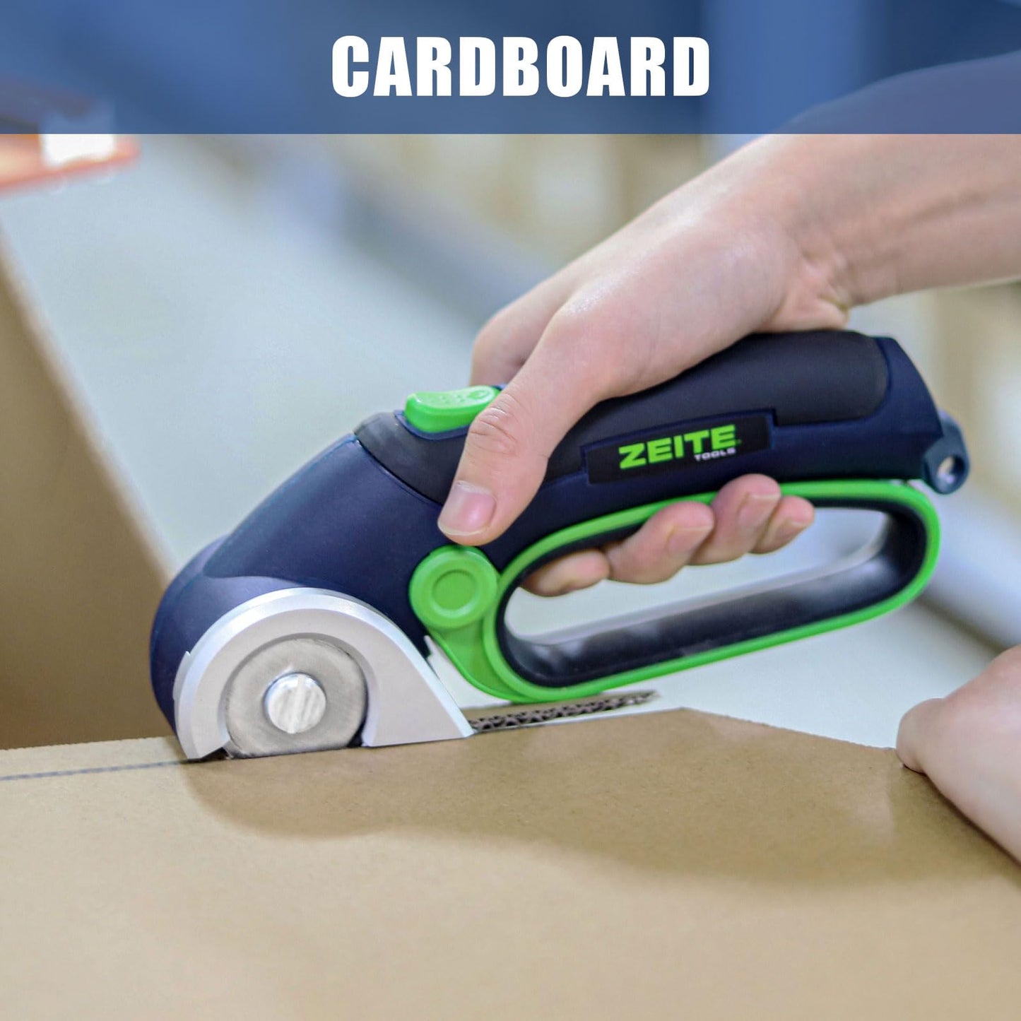 ZEITE 4V Cordless Electric Scissors with USB Charging Cable, 2 x Blade, 1 x Storage Case,Power Rotary Cutter for Cardboard Boxes Recycling,Fabric, Carpet,Ideal for Craftsman Tailors Household