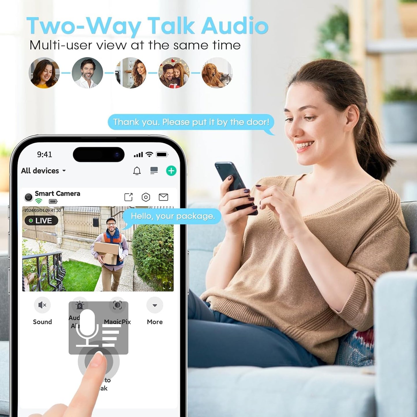 AMTIFO Security Cameras Wireless Outdoor Magnetic: Install-Free Smart Indoor 2K WiFi - Long Battery Life Powered Wireless Cameras for Home Security with AI Motion Detection