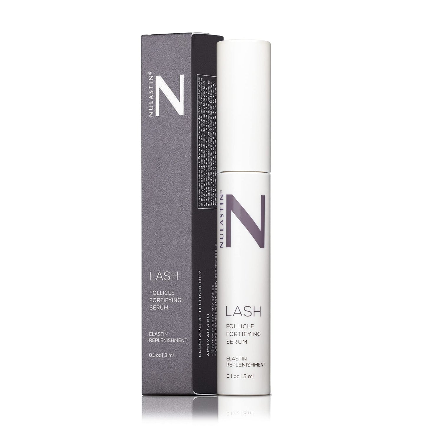 NULASTIN Eyelash Serum for Thicker Looking Lashes - Follicle Fortifying LASH Serum - Clinically Tested Eyelash Enhancing Serum with Keratin - From the Experts in Brow and Lash Serums (0.1 Fl Oz)
