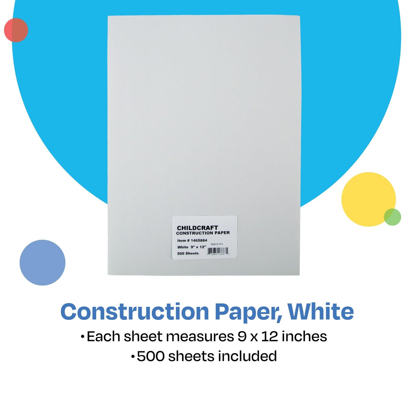 Childcraft 1465884 Light Weight Construction Paper, 9" x 12", White (Pack of 500)