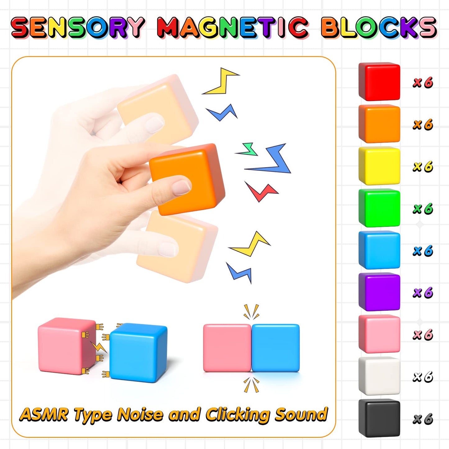 99pcs Magnetic Blocks, Gifts for 3 4 5 6 Year Old, Magnet Building Blocks for Toddlers, Girls & Boys, Sensory - Montessori - Autism - Magnetic Toys for Kids Ages 3-5 4-8