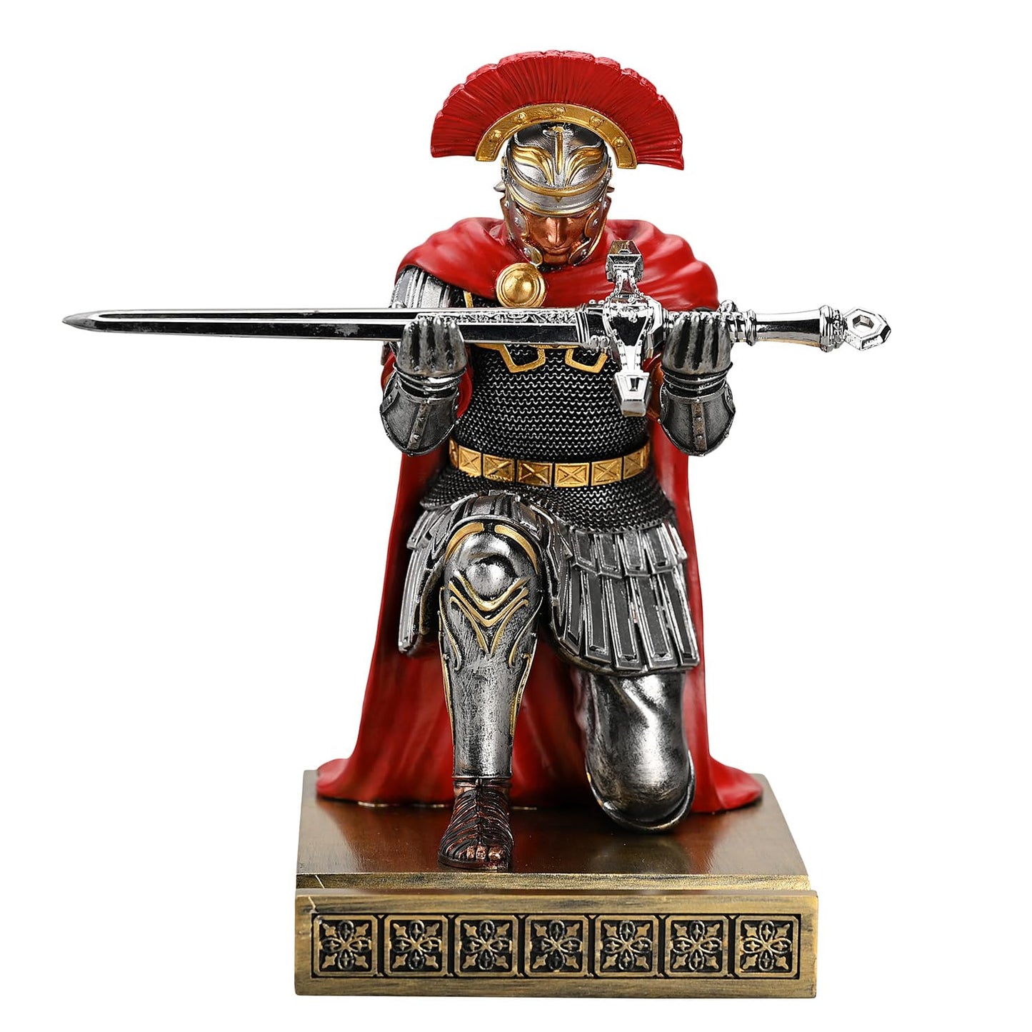 HDMbigmi Centurion Cloak Warrior Knight Pen Holder Mobile Phone Stand Desk Organizers and Accessories as Gift for Office and Home (Silver)