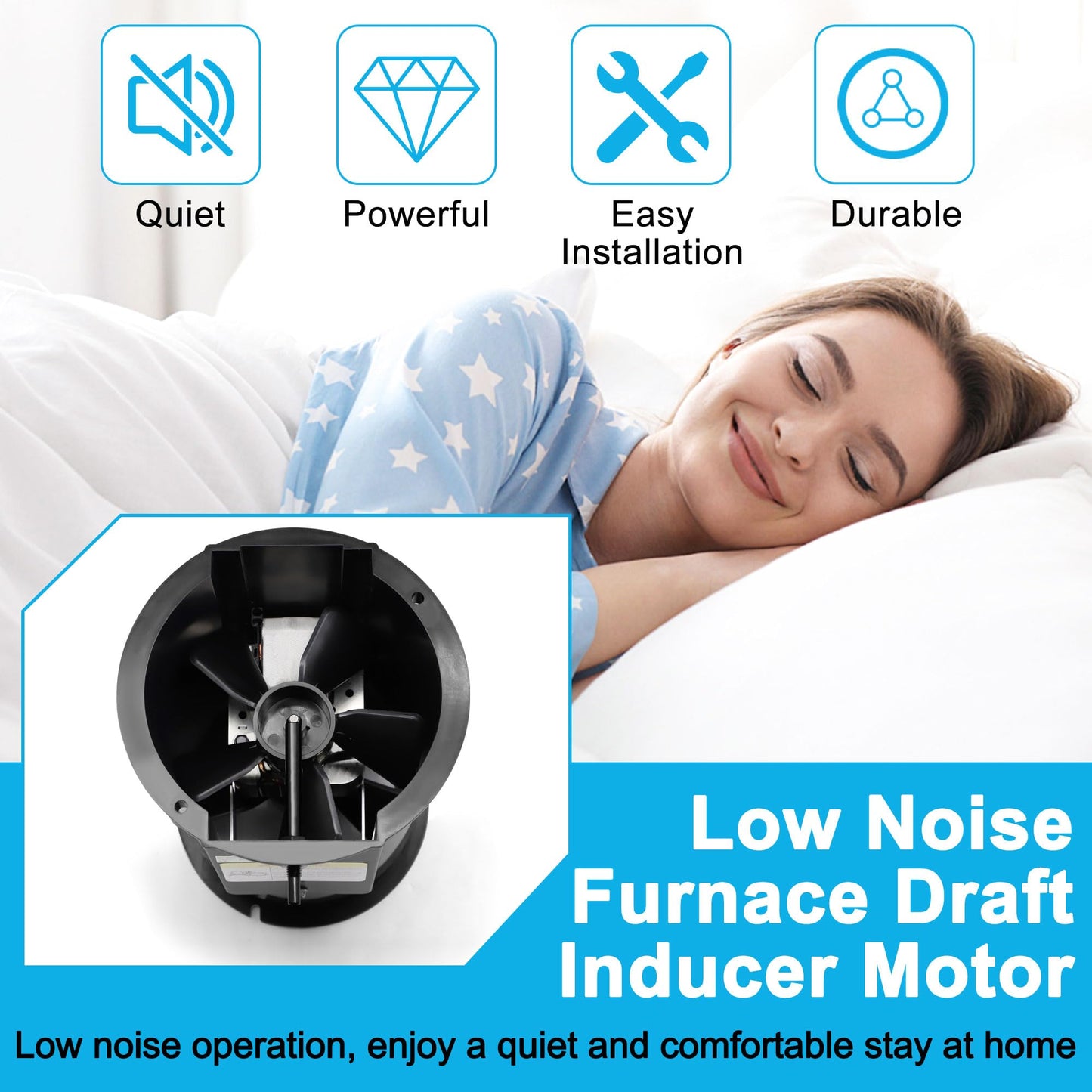 Hipoilk 903404 Draft Inducer Furnace Blower Motor for Nordyne, Nortek, Intertherm, Miller, Gibson, Packard Draft Inducer 65404 Furnace Parts