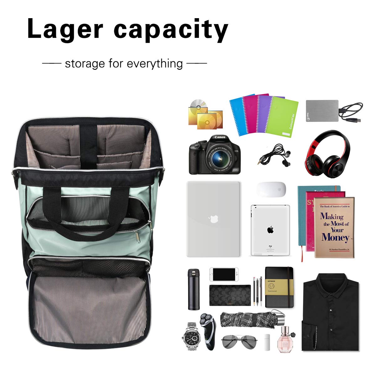 Hap Tim Laptop Backpack, Travel Backpack for Women,Work Backpack, Nurse Backpack, Teacher Backpack, Carry on Backpack(7651-GB)