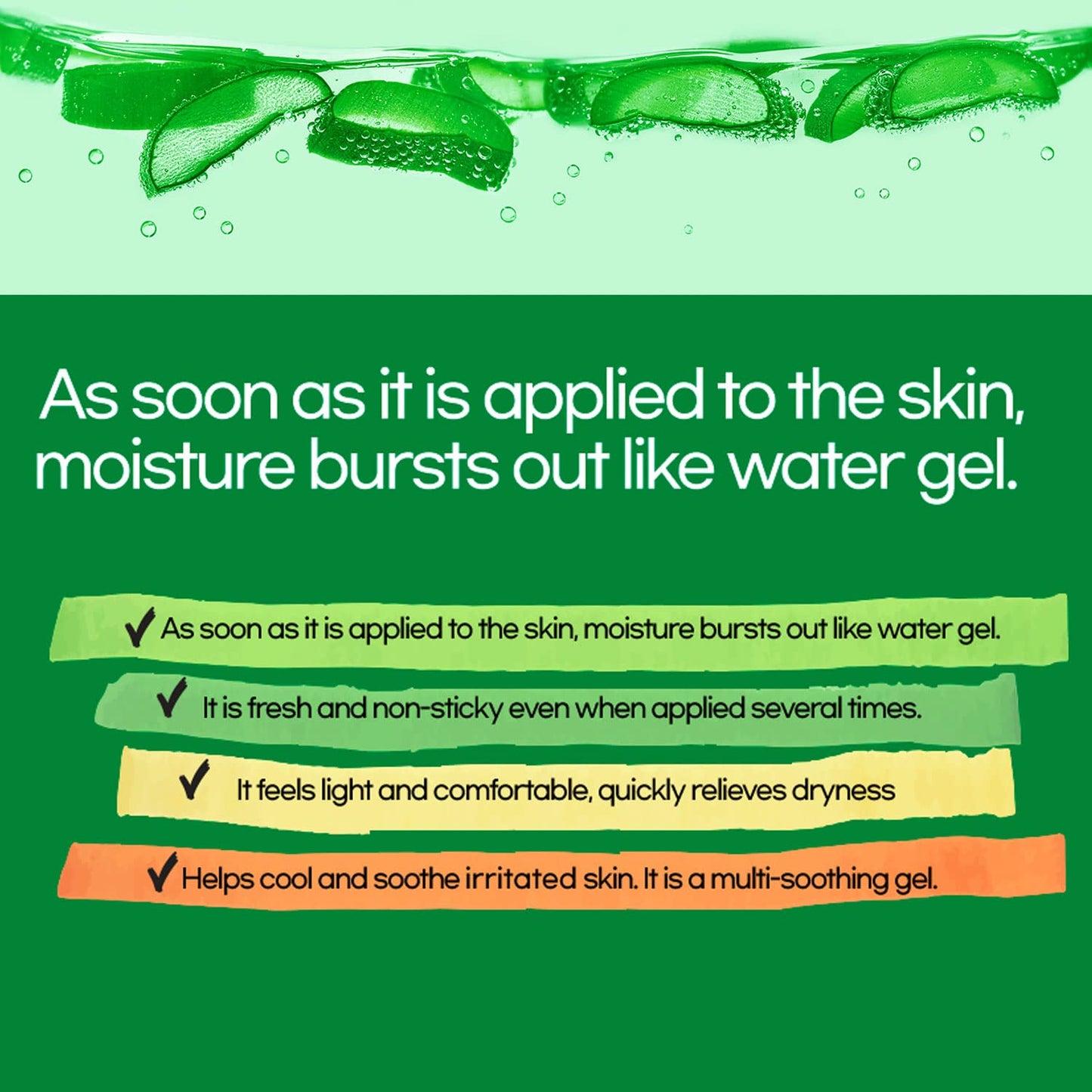 by.H Organic Aloe Vera Soothing Gel-Natural Moisturizer for Skin, Hair, Effective for Sunburns, Razor Burns, Gentle, Non-Greasy, Skincare [Made in Korea] Pouch-3Pack