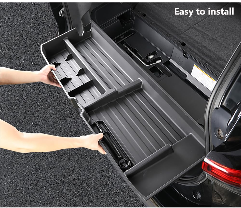 AutoQi For 2020-2026 Toyota Highlander Trunk Hidden Storage Box, SUV Insert Cargo Rear Hatch Organizer, Extra Space fits Highlander Under Cargo Floor Storage Bins Accessories