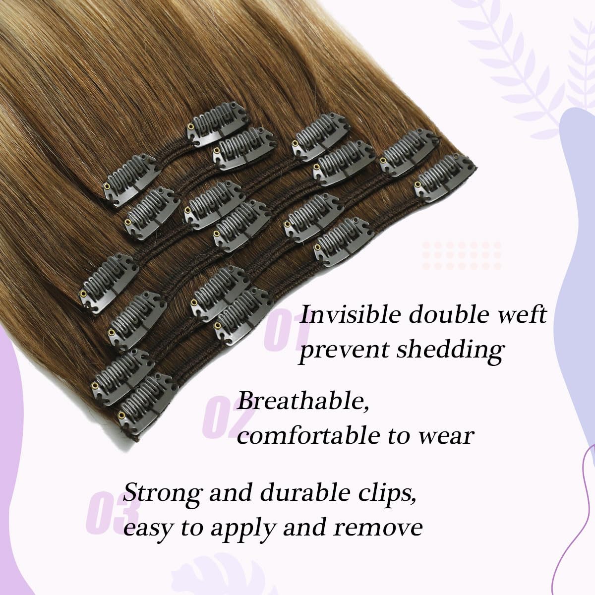 Sindra Human Hair Clip in Extensions Balayage Darker Brown to Ash Brown and Golden Blonde Clip in Hair Extensions Human Hair 20 Inch 120g 6pcs Thick Remy Human Hair Extensions C20#3/8/22