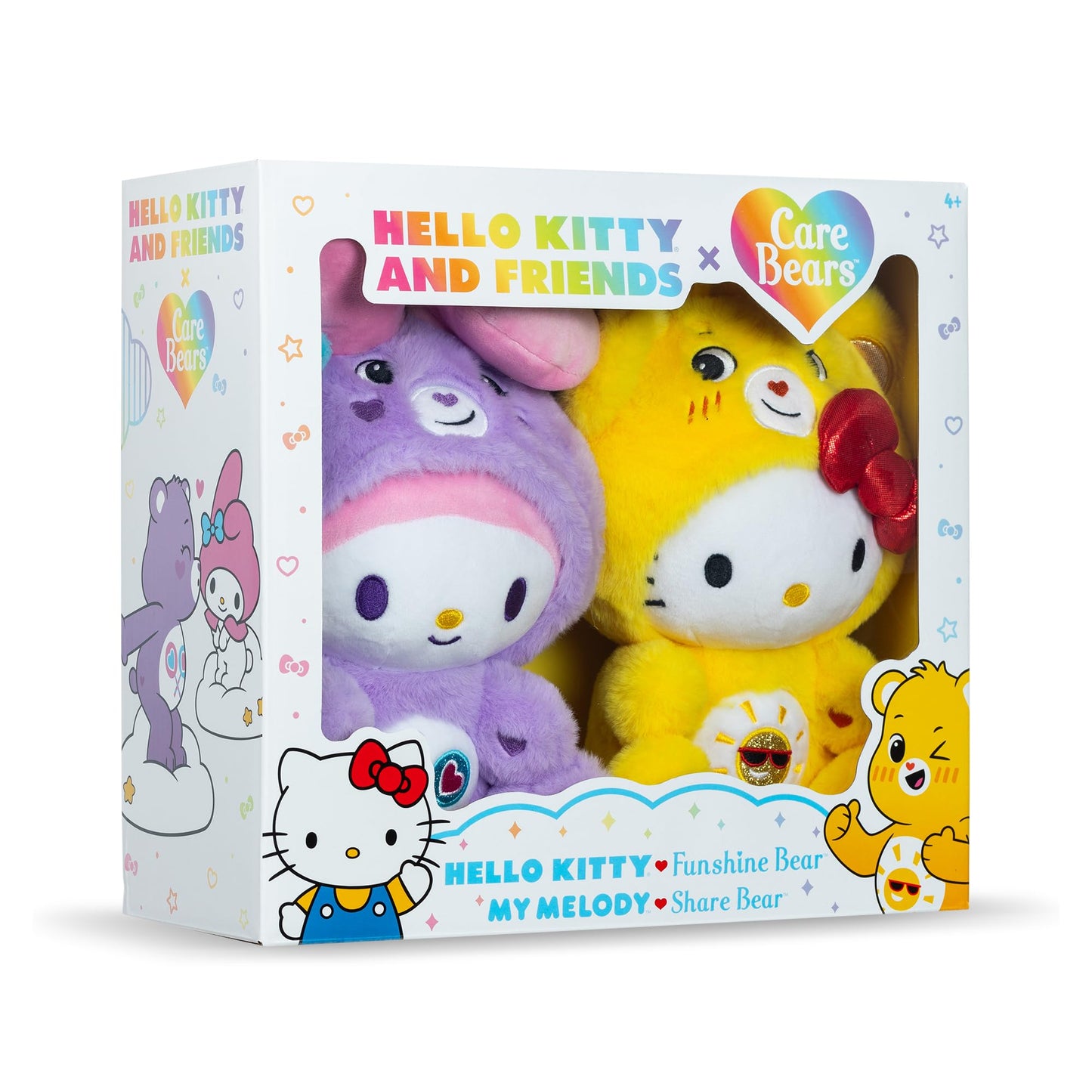 Care Bears Hello Kitty Plush 2-Pack Hello Kitty as Funshine Bear & My Melody as Share Bear