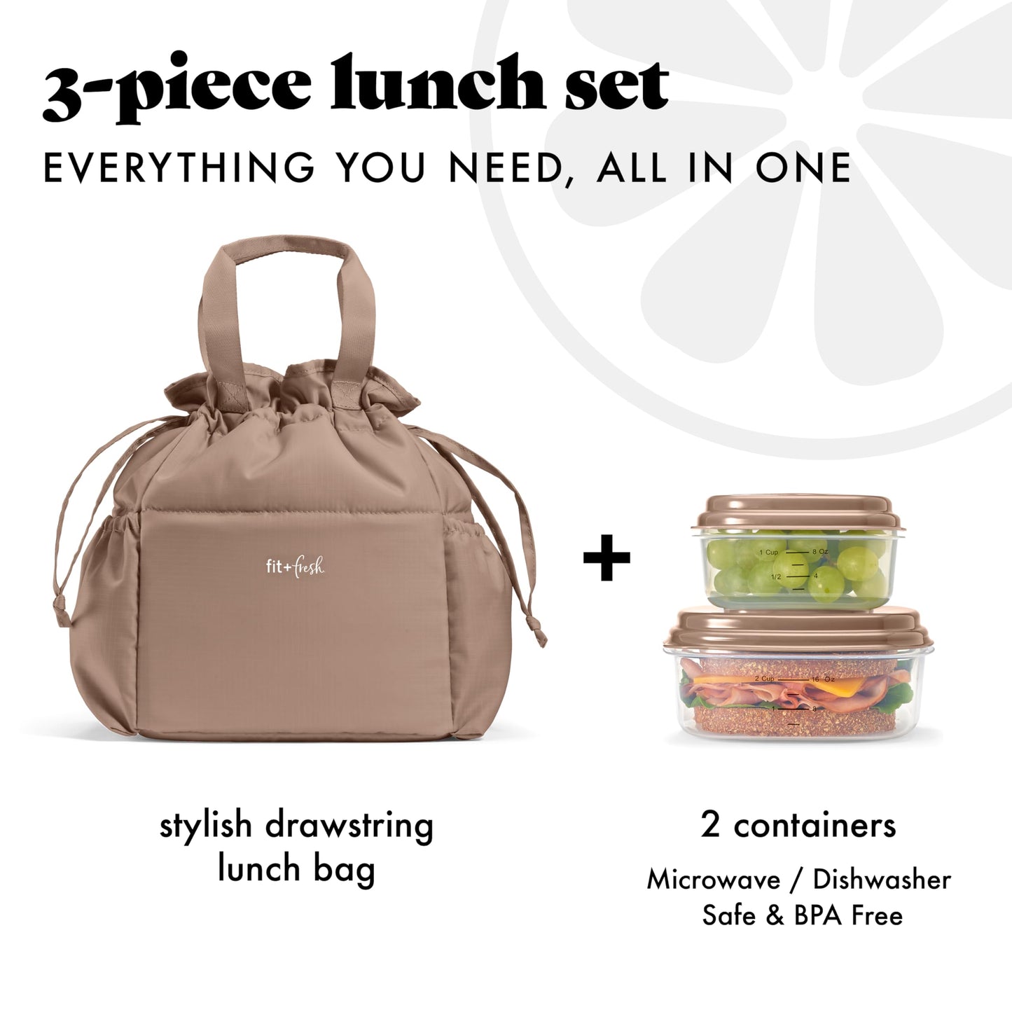 Fit & Fresh Cromwell Cinch Lunch Bag for Women | Insulated Lunch Box with Containers