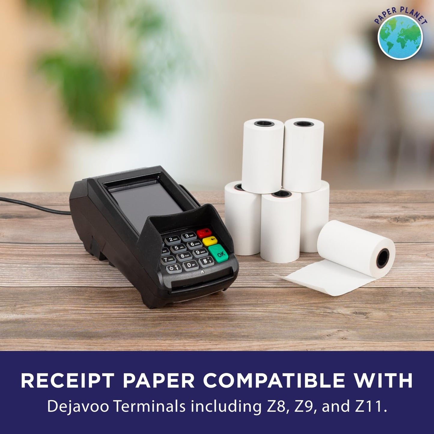 Thermal Receipt Paper for Dejavoo Terminal by Paper Planet | 30 Rolls | P1, P3, P8, QD1, QD2, QD4, Z8, Z9, Z11