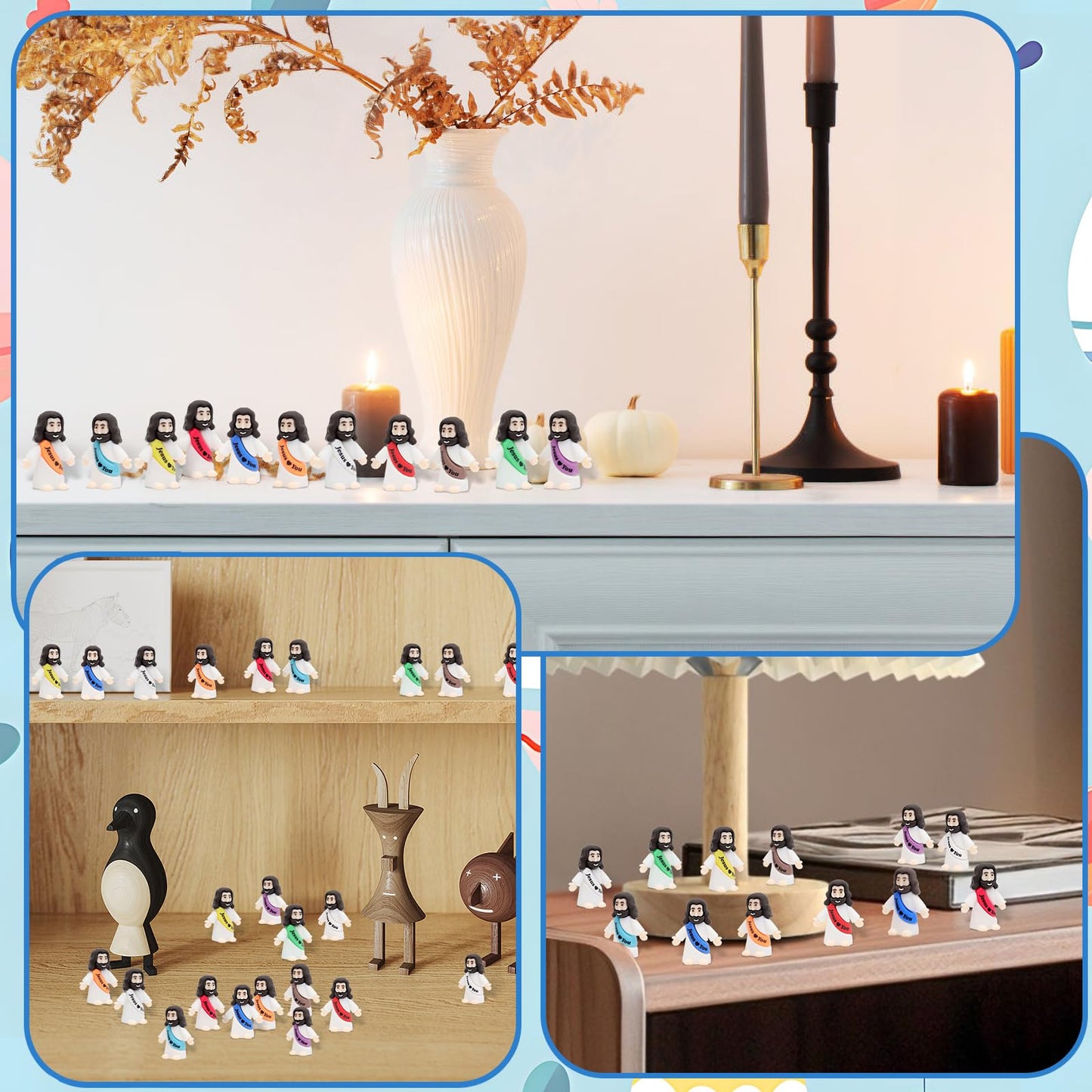 Owurha 300 Pcs Jesus Love You Mini Figures Baby Jesus Figurines in Bulk Tiny Miniature Religious Figures for Hide and Seek, Sunday School, Religious Party Favors, Baptism Gifts, Easter Egg Stuffers
