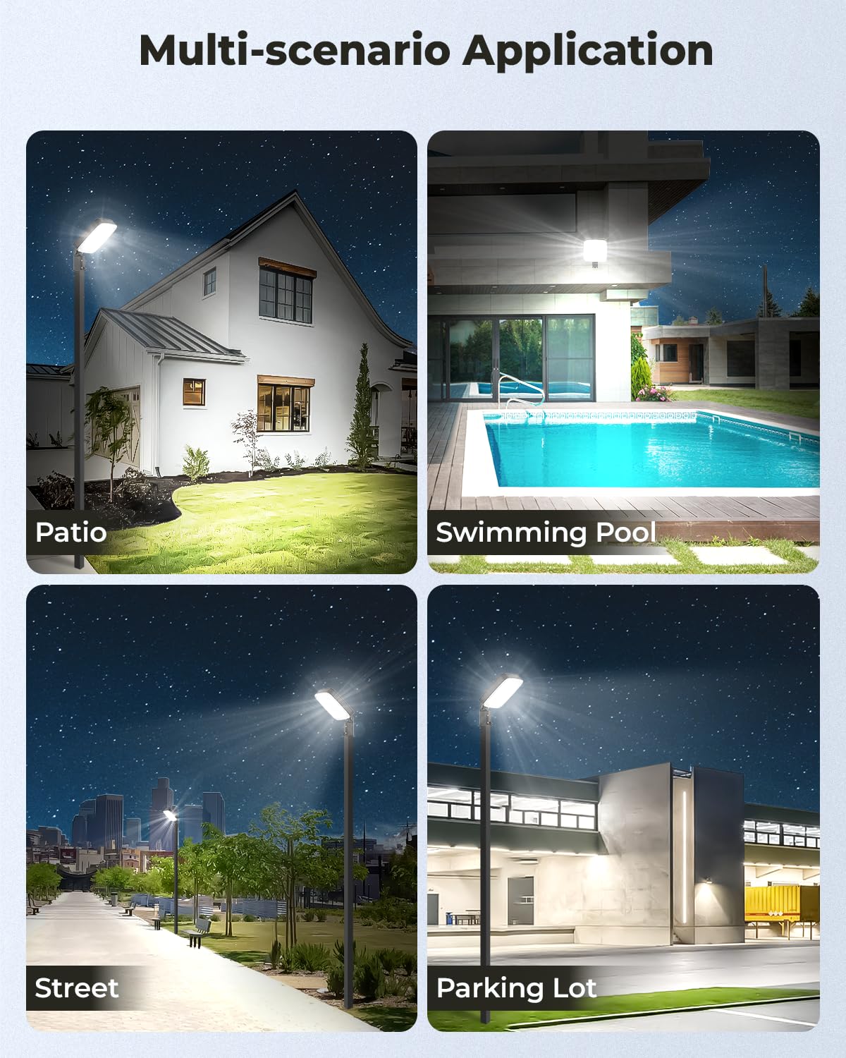 AGranTOP LED Parking Lot Light 2Pack, 150W 21000LM Dusk to Dawn Outdoor Lighting Adjustable Outdoor Light Poles IP66 Waterproof Commercial Street for Yard, Barn, Driveway, Sport, Highway