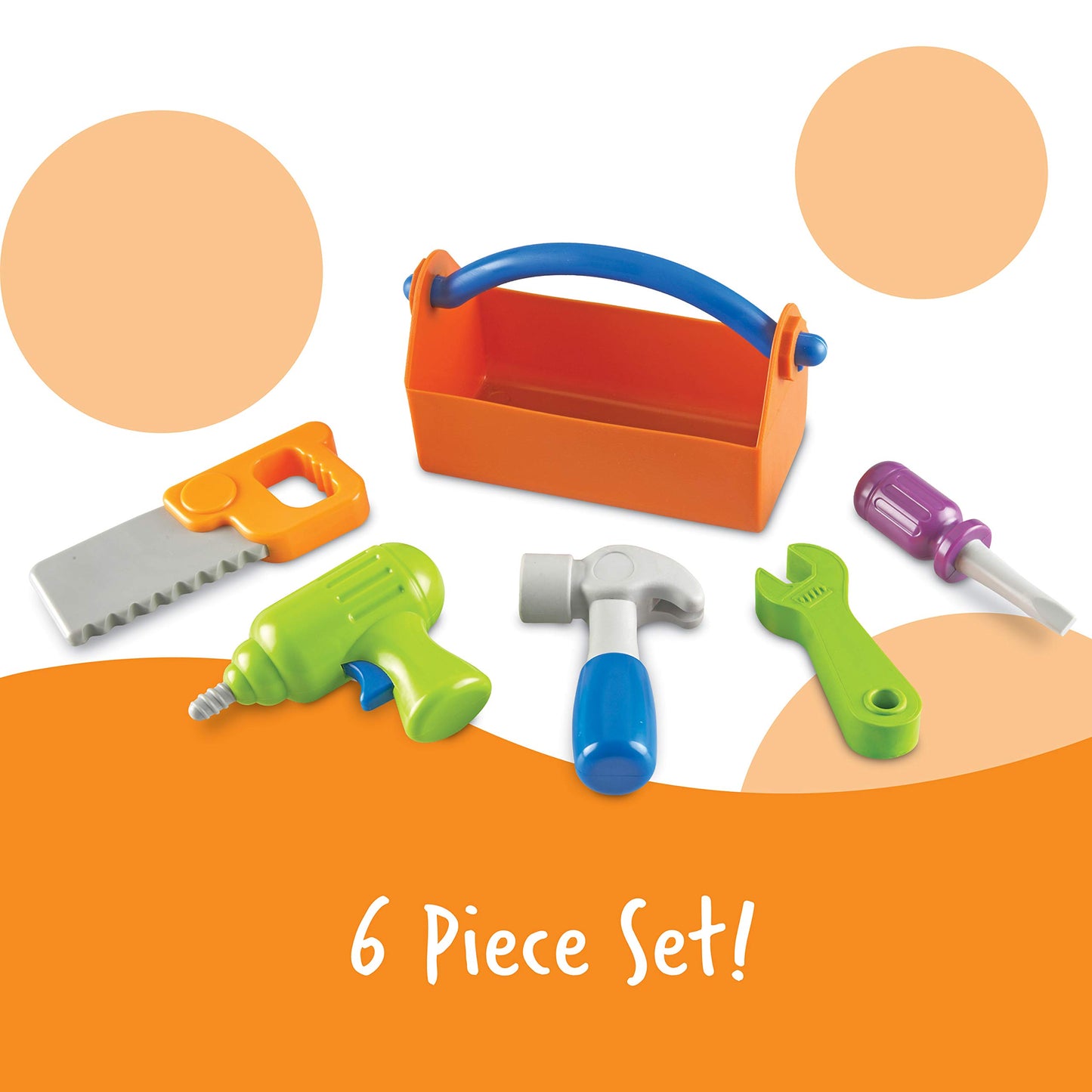 Learning Resources New Sprouts Fix It! My Very Own Tool Set - 6 Pieces, Ages 2+ Develops Fine Motor Skills, Toddler Tool Set, First Tool Box, Kids Tool Set