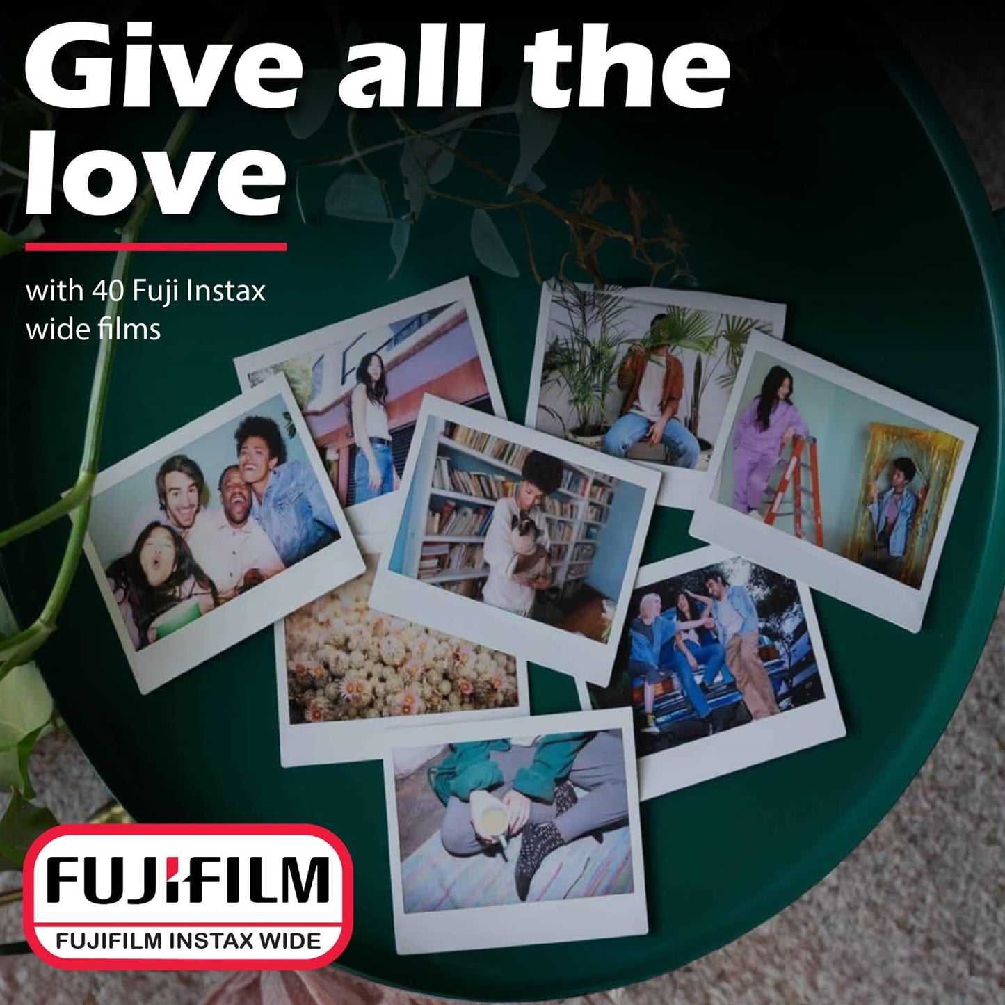 Fujifilm Wide Instant Film Twin Pack X2 (40 Sheets) + Camera and Lens Cleaning Cloth