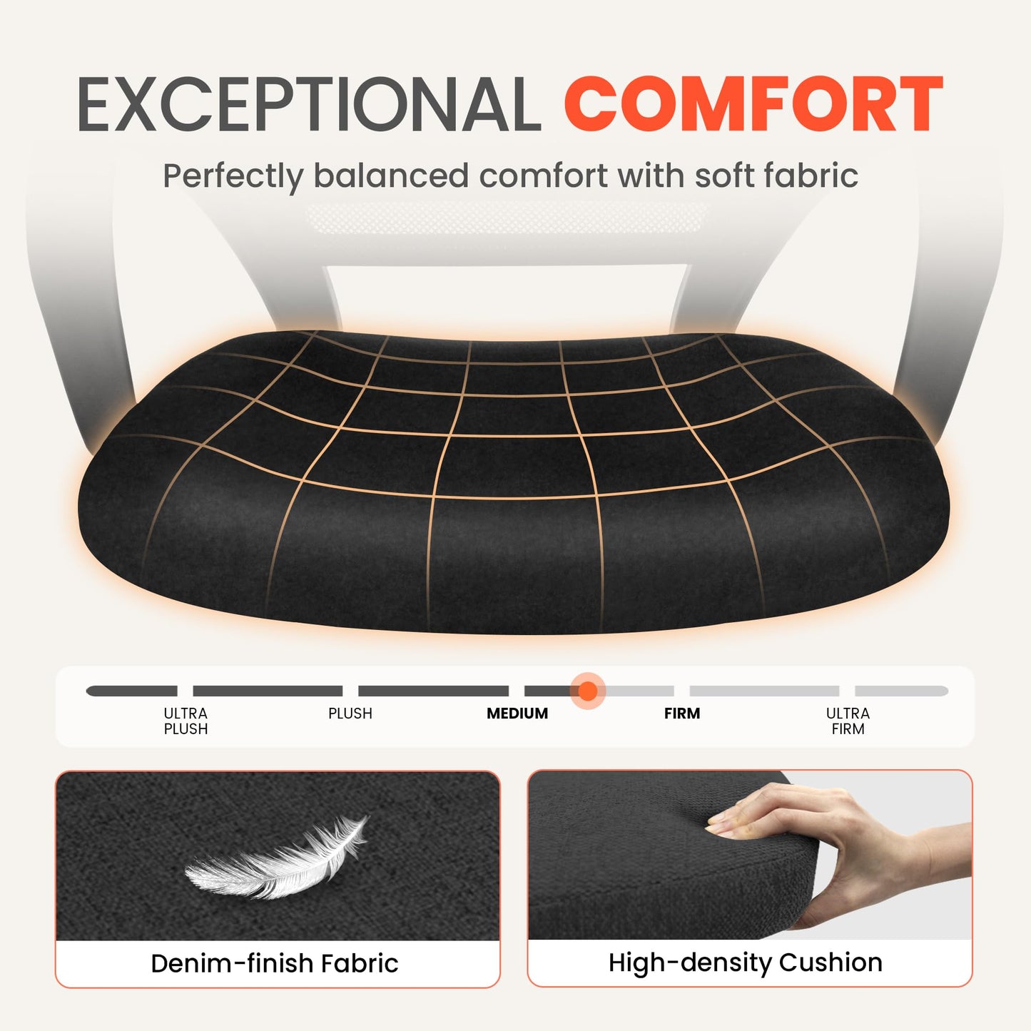 NEO CHAIR Office Desk Ergonomic Computer Mesh Chair with Lumbar Mid Back Support Adjustable Height Swivel Rolling Wheels Comfy Task Vanity Chair for Home Bedroom Study (Black)