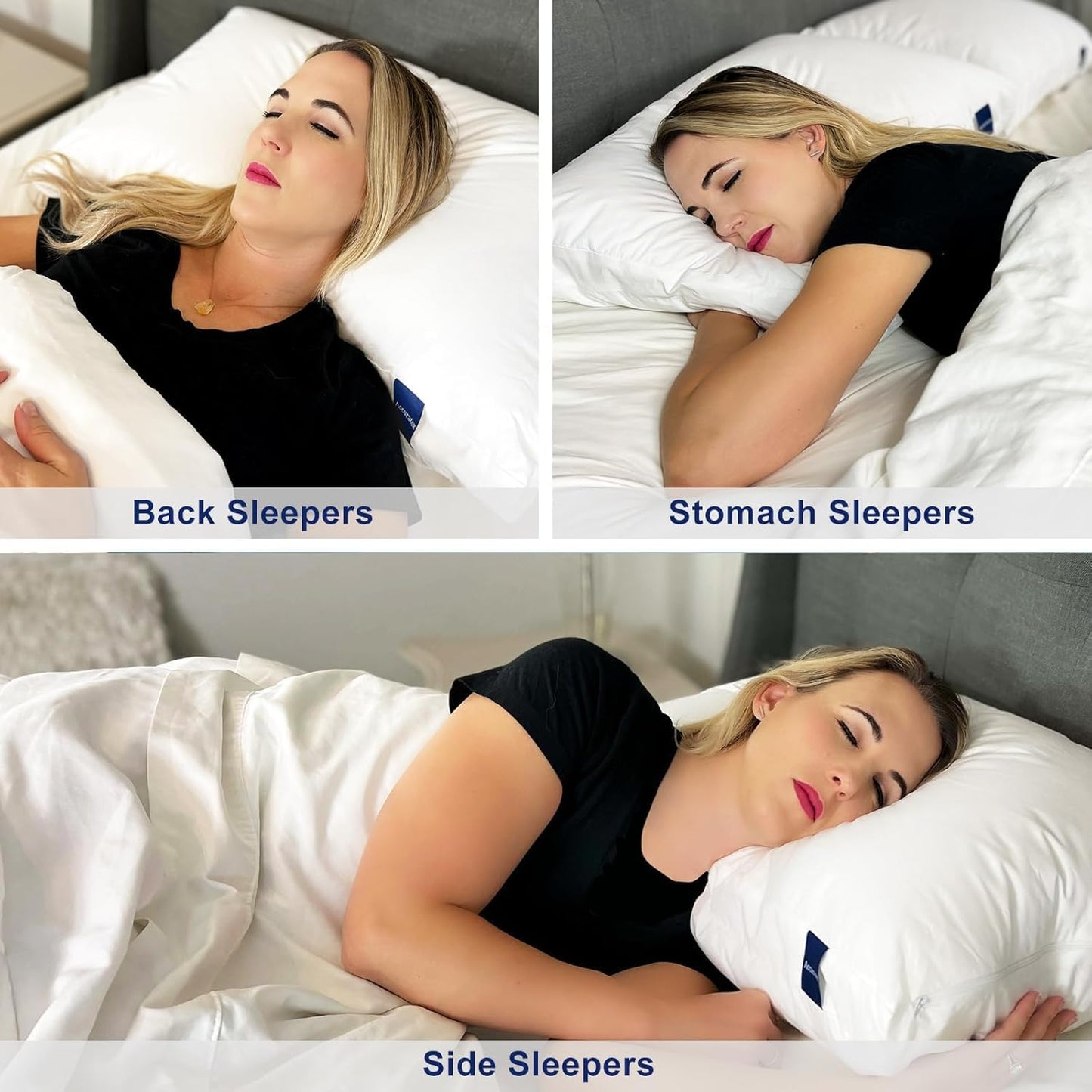 ACCURATEX Hybrid Pillow for Sleeping, Adjustable Shredded Memory Foam Pillow Core with Fluffy Down Alternative Fill Removable Cotton Cover,for Side,Back,Stomach Sleepers,King Size, 1 Pack