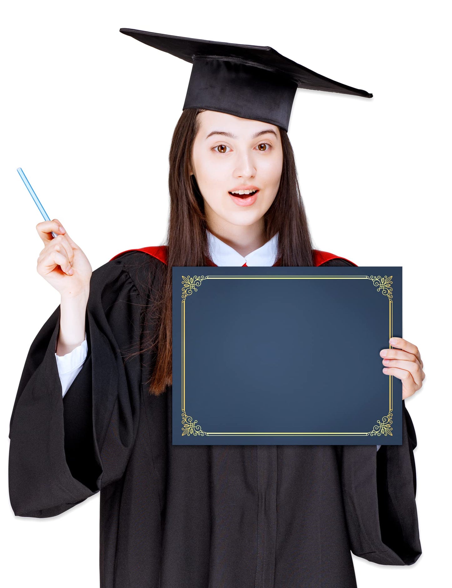 GNL 50 Packs Blue Certificate Holders - Diploma Holders, Certificate Covers with Gold Foil Border, for Letter Size 8.5 x 11 Award Certificate Paper and Documents