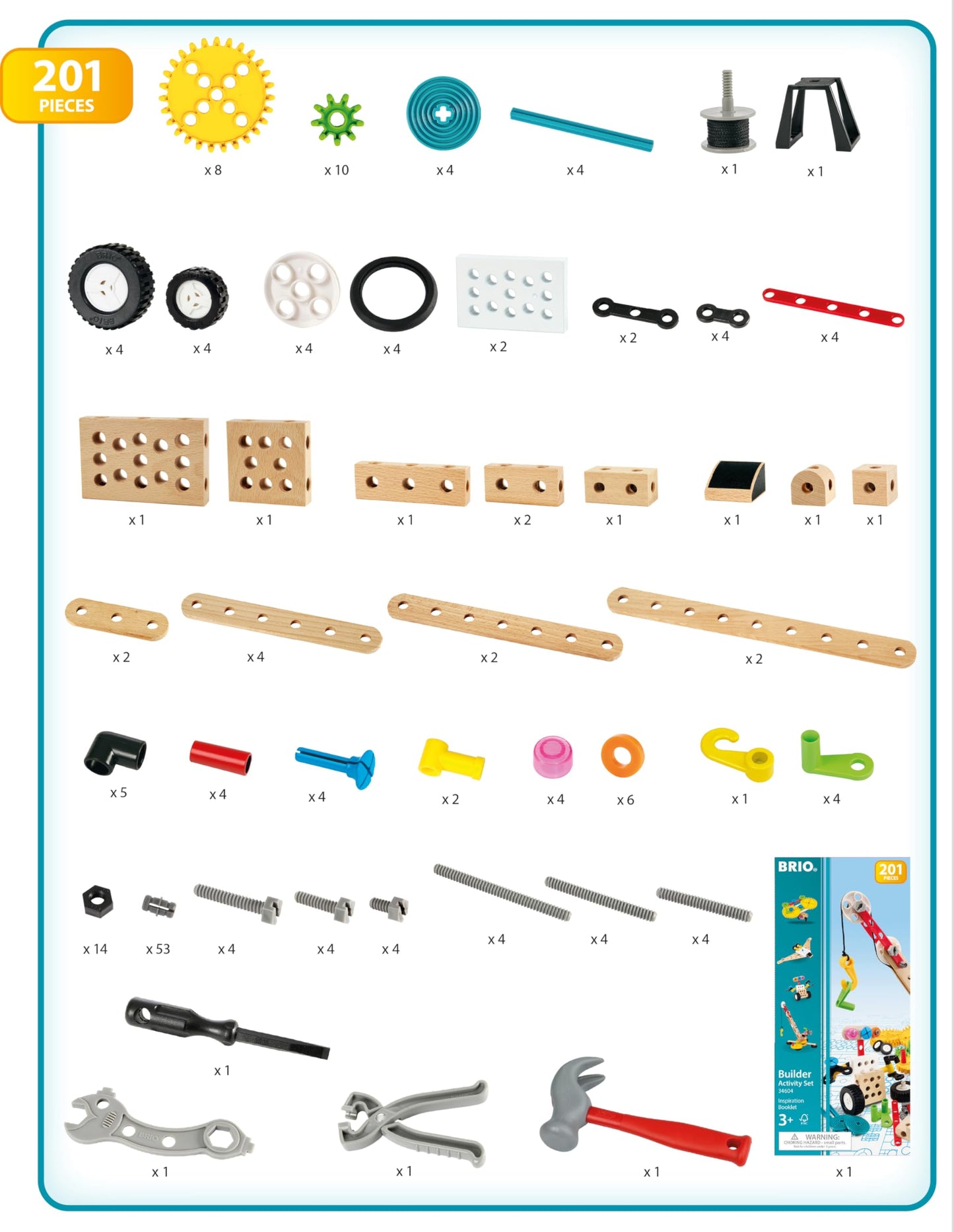 BRIO Builder - 34604 Builder Activity Set | Educational Roleplay & Construction Toy for Kids Aged 3 Years Up