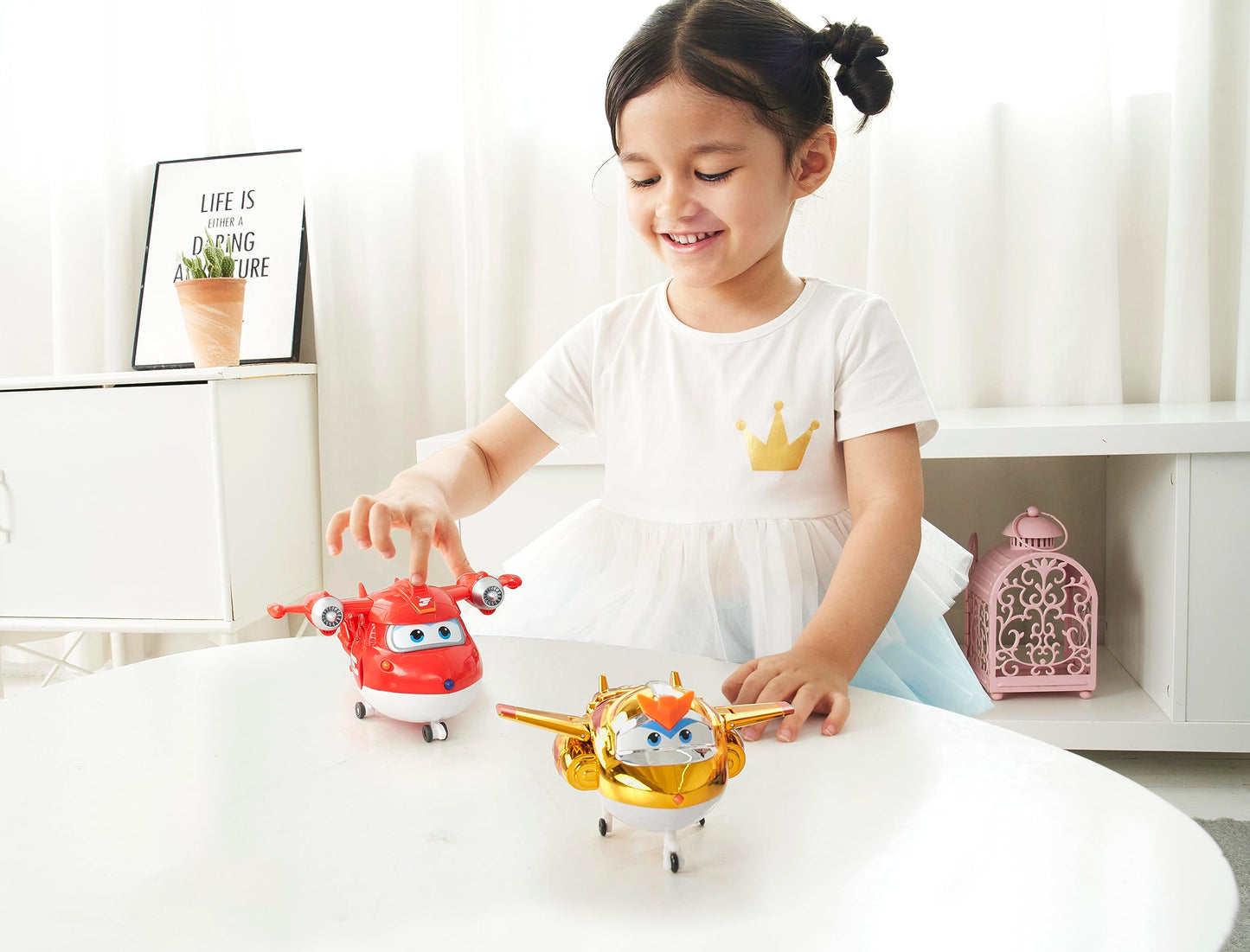 Super Wings 5" Transforming Toys 5-Pack, Supercharged Jett, Supercharged Paul, Supercharged Dizzy, Golden Boy & Sunny Airplane Toys Action Figures, Preschool Toy Plane for 3 4 5 Year Old Kids