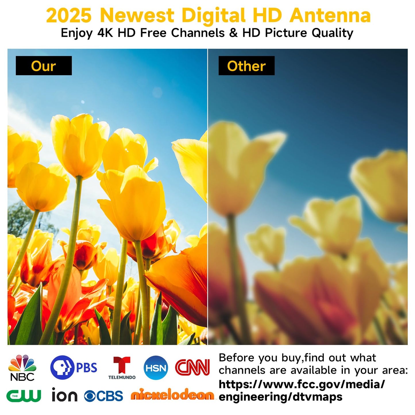 2025 Upgraded TV Antenna Indoor, Strong Signal Digital Antenna for Smart TV Indoor, HDTV Antenna for Local Channels with Amplifier, Outdoor Antenna Support 8K 4K 1080p All TVs -38FT Coax Cable