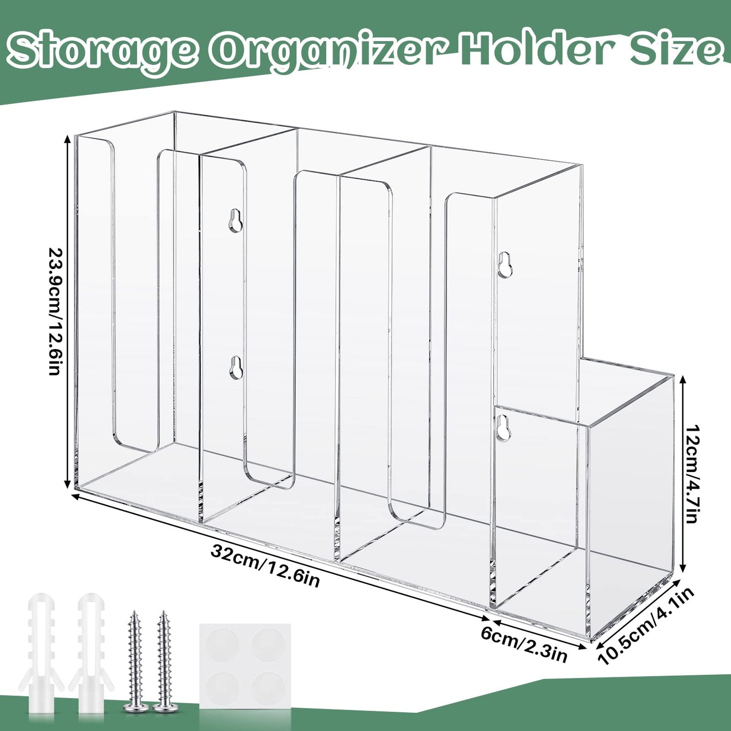 4 Compartments Acrylic Coffee Cup and Lid Storage Organizer Holder Disposable Paper Cup Dispenser Organizer Plastic Lid Holder Accessories for Kitchen Bar Shop Party Supplies(Transparent)