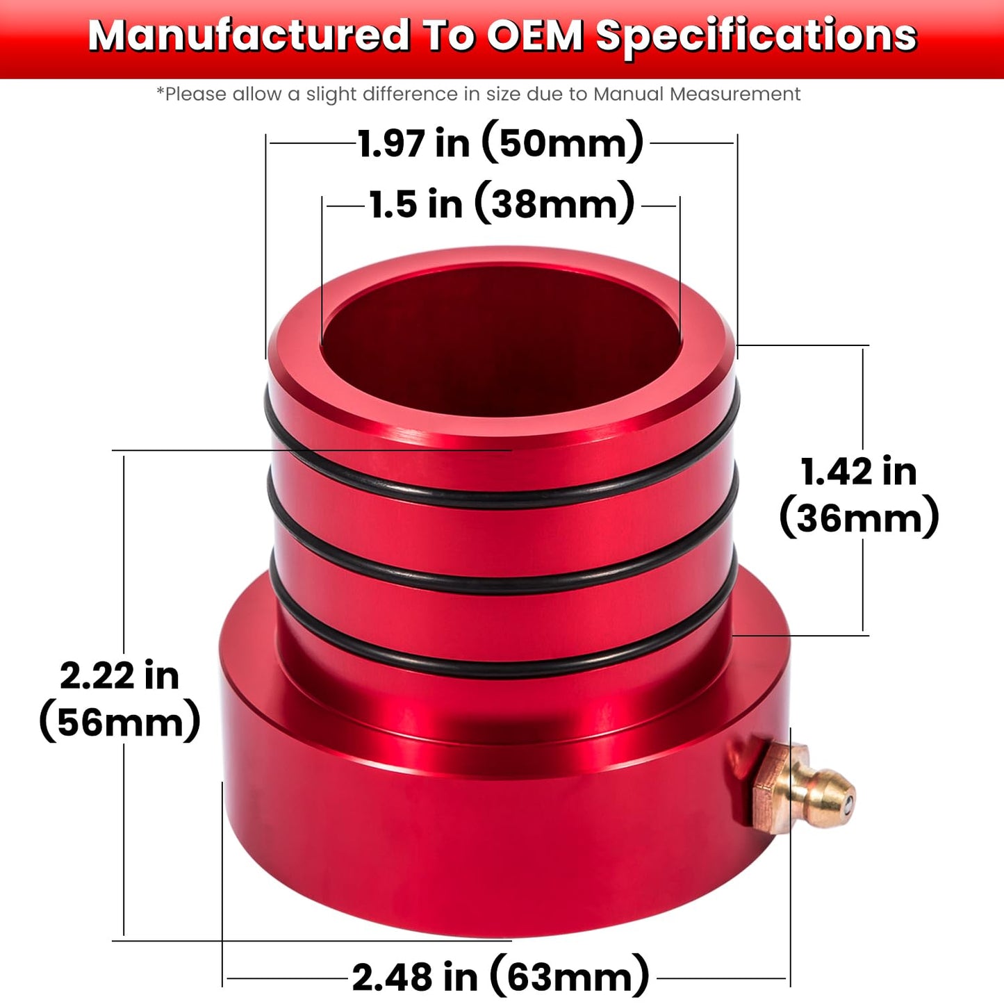 MG21103 Dana 30/44 Front Axle Tube Seal Pair & Inner Axle Side Seal Installation Tool for Jeep Wrangler JK JKU YJ TJ LJ Cherokee XJ Grand Cherokee ZJ 1984-2018 (3PCS Red)