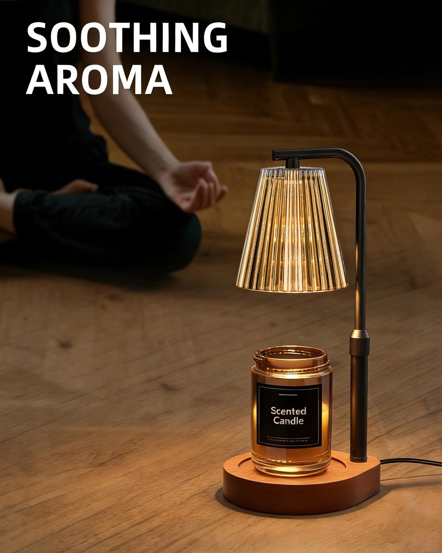 Cozmara Candle Warmer Lamp with Timer & Dimmer for Yankee Candles, Adjustable Height Candle Warmer for Jar Candles, Wax Melt Lamp for Cozy Home Decor & Gifts,Glass, 2 Bulbs