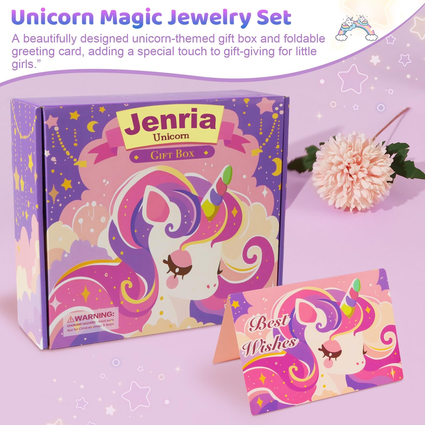 Jenria Unicorn Gifts for Girls, Easter Baskets for Kids, Birthday Gifts for Girls Age 3 4 5 6 7 8 9 10 Years Old Girl, Gift Ideas, Girls Toys Age 6-8, Unicorn Toys for Daughter, Niece