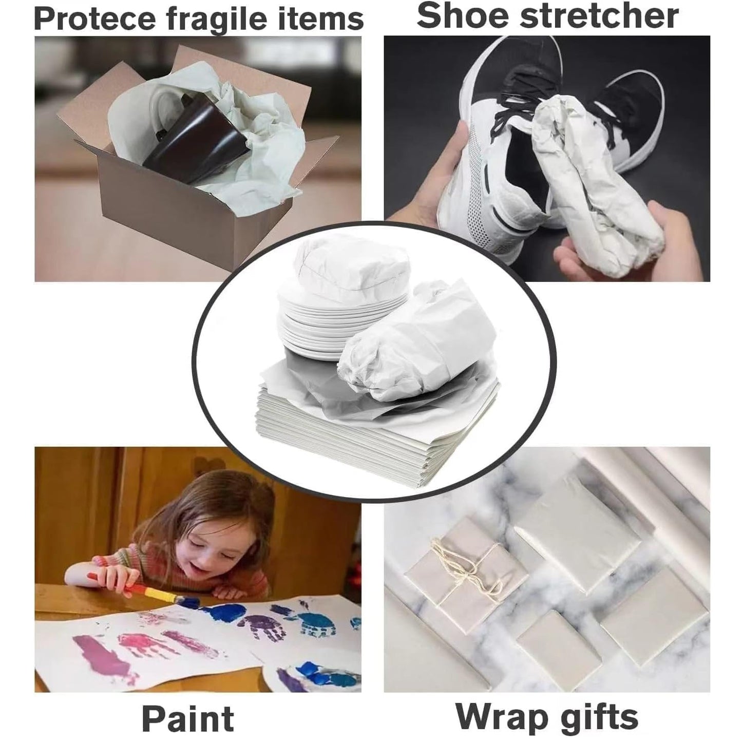 12 * 12 inch Packing Paper for Moving 1000 Sheets Protecting Fragile China and Glasses,Small Wrapping Paper for Shipping and Moving Box Filler