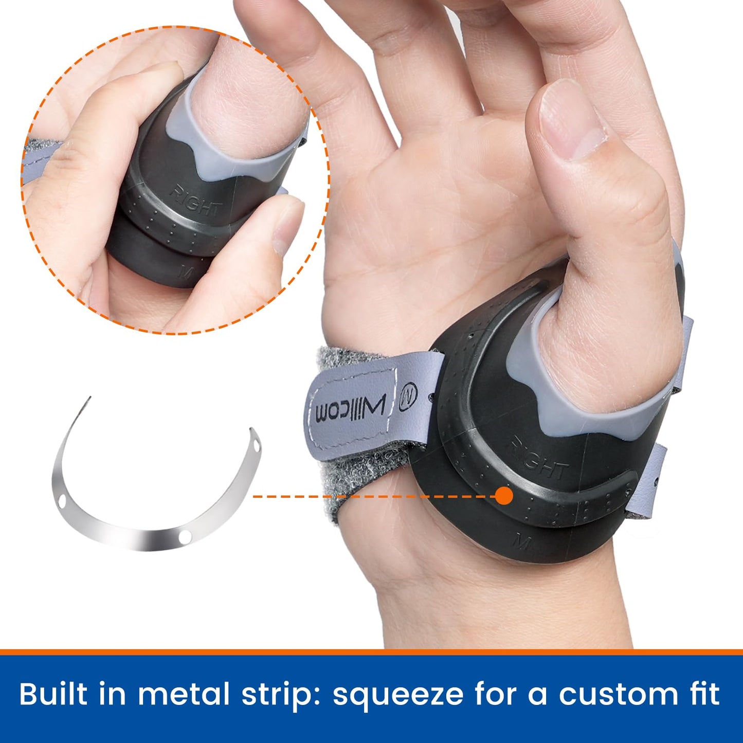 Willcom CMC Joint Thumb Stabilizer Brace for Osteoarthritis, Arthritis Pain Injury Relief Support, Spica Splint for Women and Men (Left Hand, Small,6 7/8″- 7 3/4″)