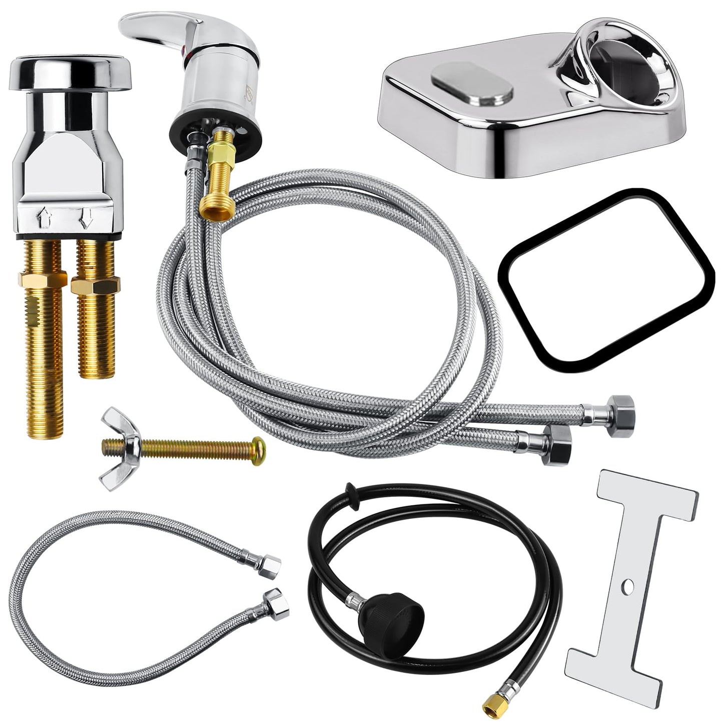 Karagas Salon Shampoo Bowl Faucet Vacuum Breaker Kit, Salon Shampoo Bowl Salon Sink Faucet & Vacuum Breaker with Sprayer and Hose for Shampoo Bed,Hair Salon Sink Faucet Sprayer Hose Set