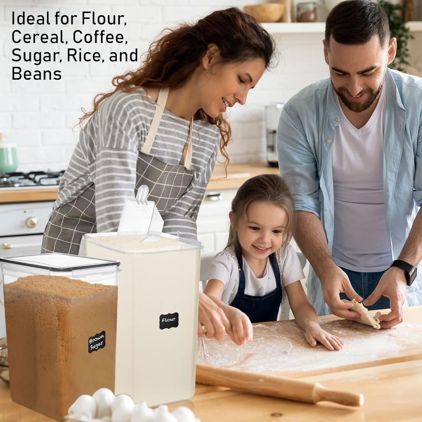 WHITE FEATHER SUPPLIES 2 PC [8.5L / 287 Oz] Extra Large Airtight Food Storage Containers with Lids - BPA Free Kitchen and Pantry Organization Containers for Baking Supplies, Cereal, Flour, Sugar, Rice