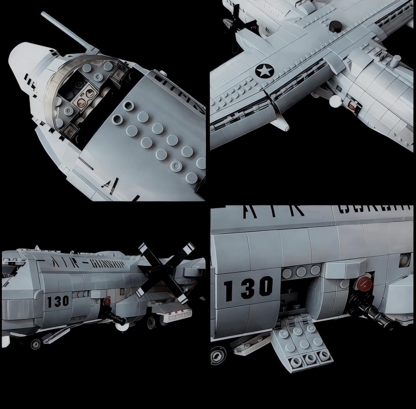 General Jim's AC-130 Hercules Gunship Building Block Set – 1,713 Pieces – Detailed Ground-Attack Aircraft Model Bricks Set - Compatible with Major Brands