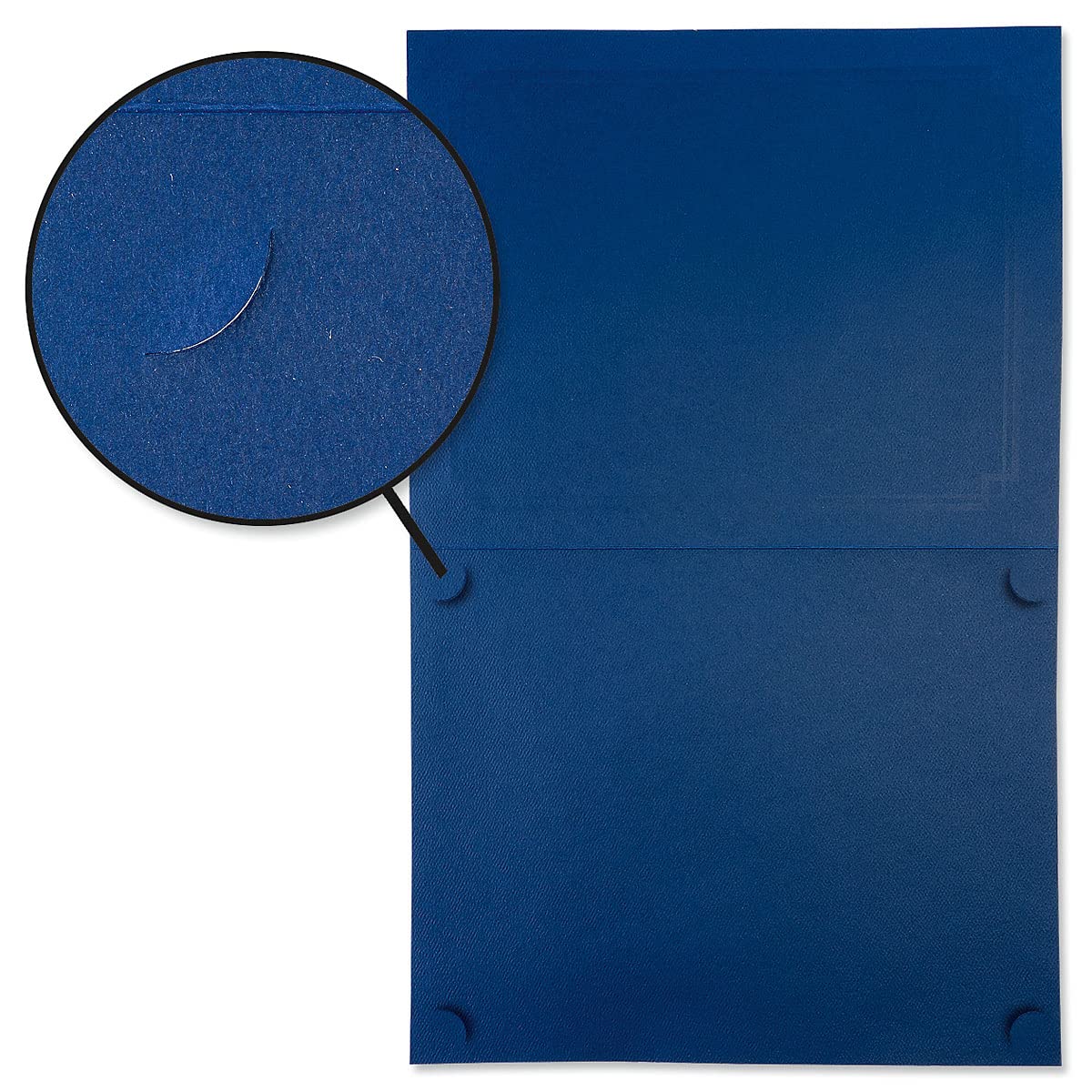 Classic Blue & Silver Certificate Folders - Pack of 25, Linen Cover 80 lb. Stock, Folded, Die-Cut Corners, for Office, Business Awards, Graduation, School Diploma Holder, 9-1/2 x 12 inches