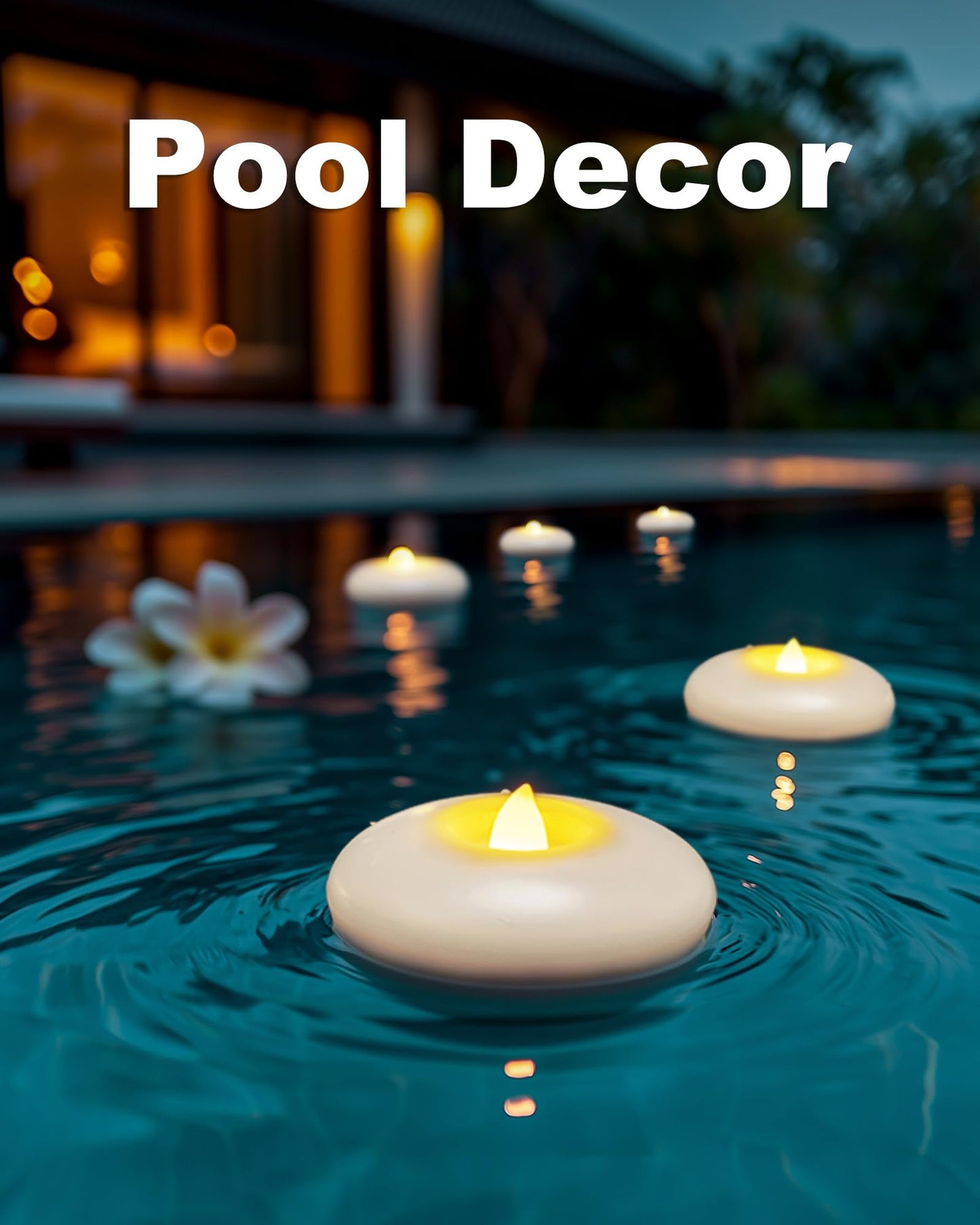 5plots 48 Pack 200 Hour Flameless Floating Candles, 3 Inches White Waterproof Led Tealights for Wedding Vases Centerpieces Party Proposal Pool Decor Decoration