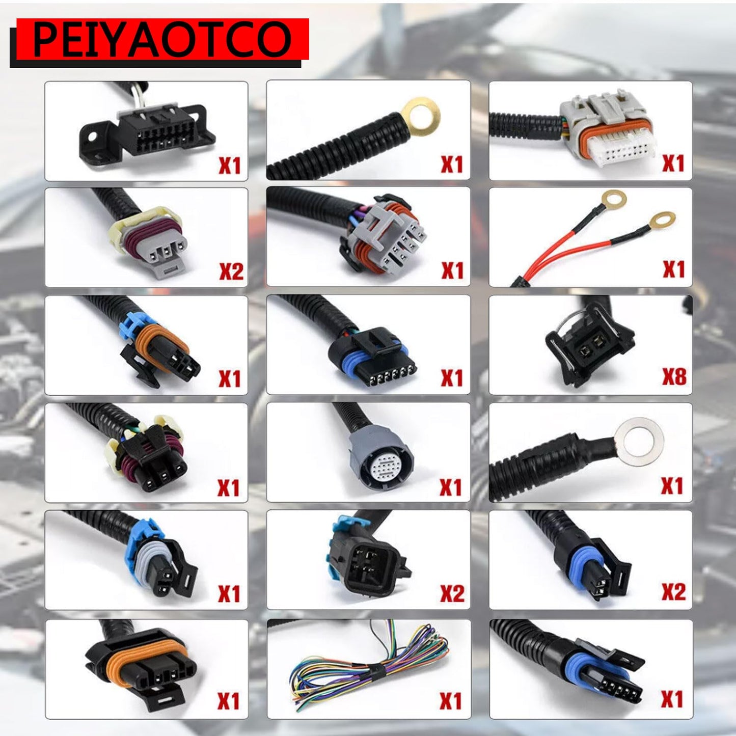 PEIYAOTCO is Standalone Harness 4L60E DBW ls Swap Harness for Chevy GMC LS LS3 Engine Vortec 8 Cylinders 4.8 5.3 6.0 EV6 Injecto Compatible with DBW LS3 Engines 4.8 5.3 6.0 2003 2004 2005 2006 2007