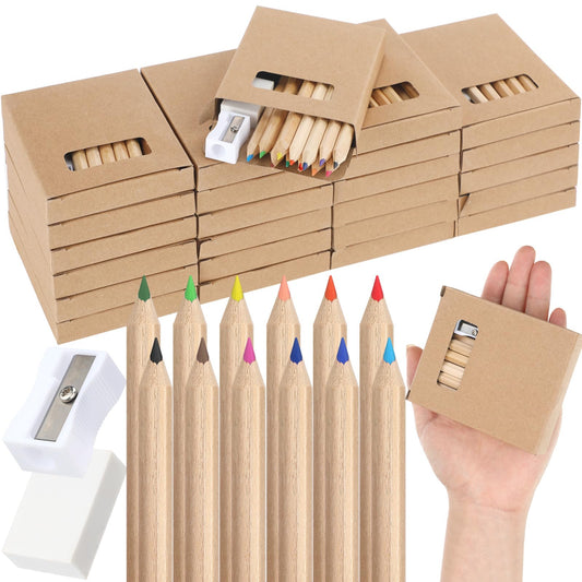 150 Set Mini Colored Pencils Bulk for Kids 3.5 Inch Colored Pencils for Coloring Drawing Bulk Back to School Supplies for Student Teacher 12 Colors with Sharpener Eraser School Classroom Must Haves