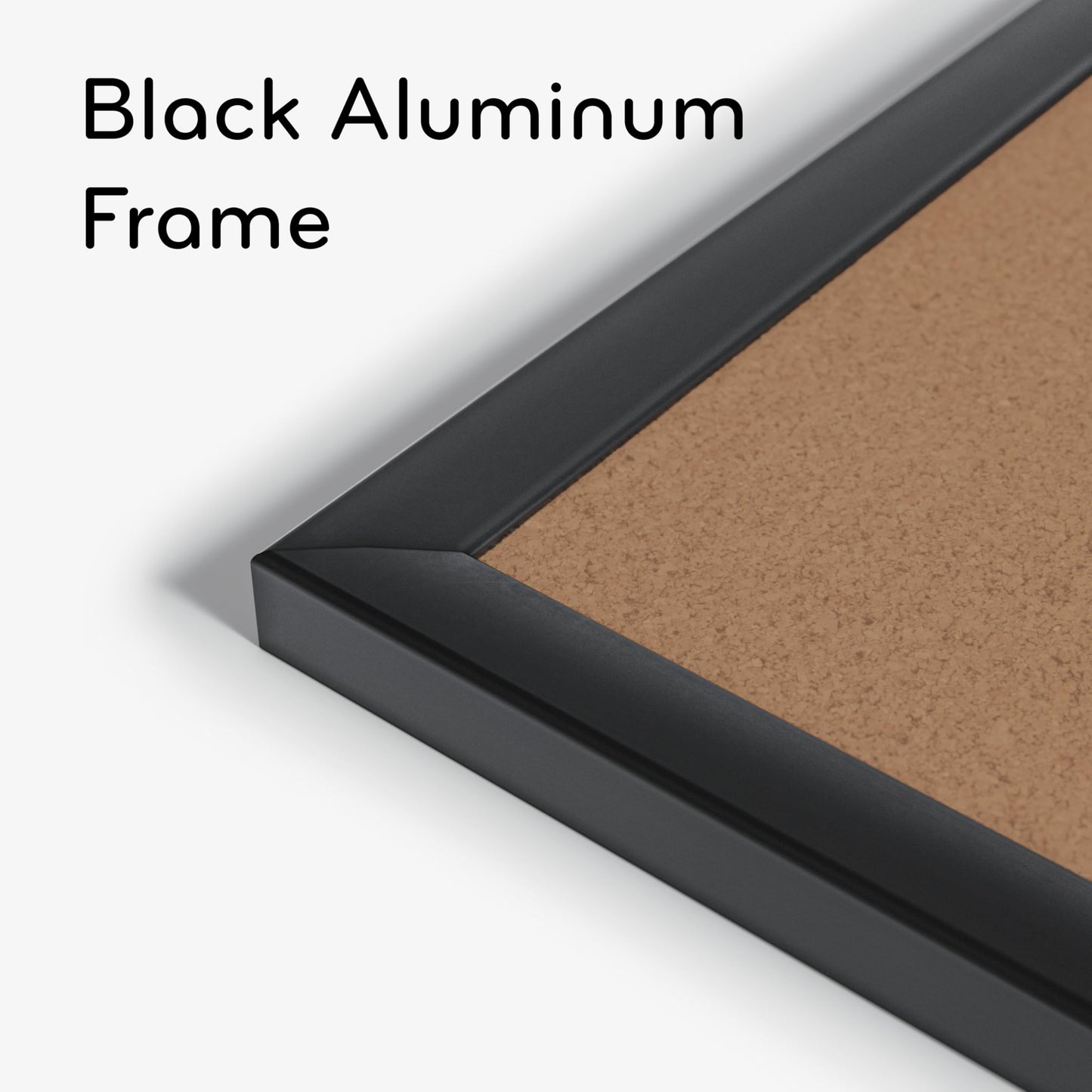 U Brands Cork Bulletin Board, 35"x23", Black Aluminum Frame, Industrial Grade Pinning Surface