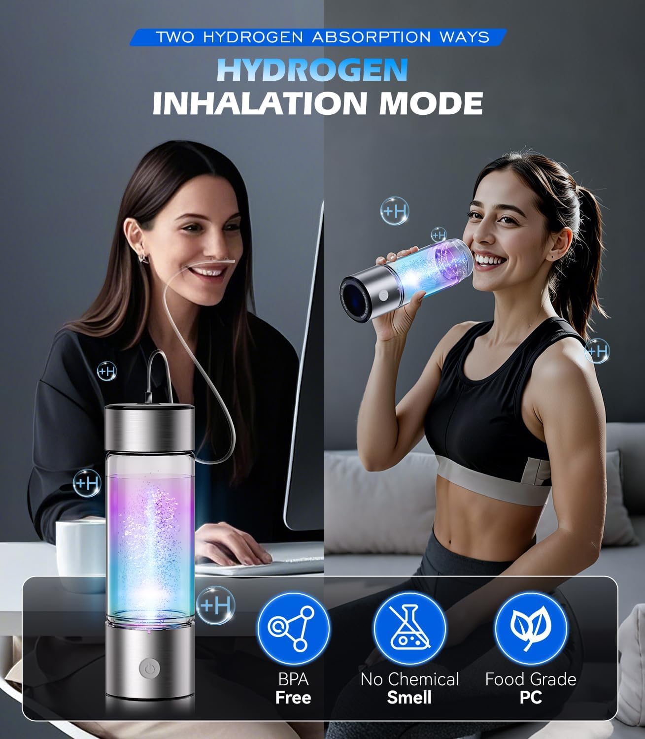 5.0 Upgrade High Concentration Hydrogen Water Bottle Generator