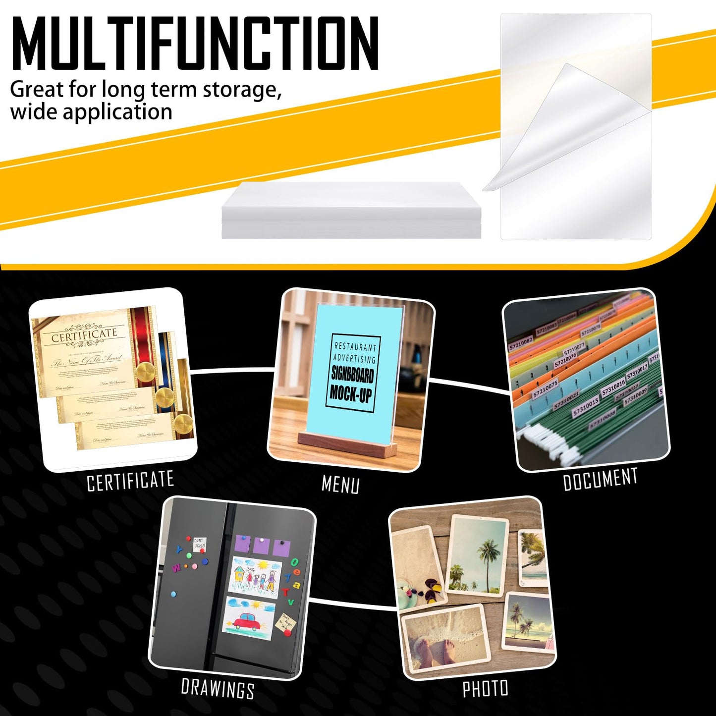 Sherr 50 Pcs 10 Mil Thermal Laminating Sheets 11 x 17 Inch Laminating Pouches 11-1/2 x 17-1/2 Inch Clear Lamination Sheets A3 Size Menu Size Hot Glossy Laminator Sleeves for Sealing