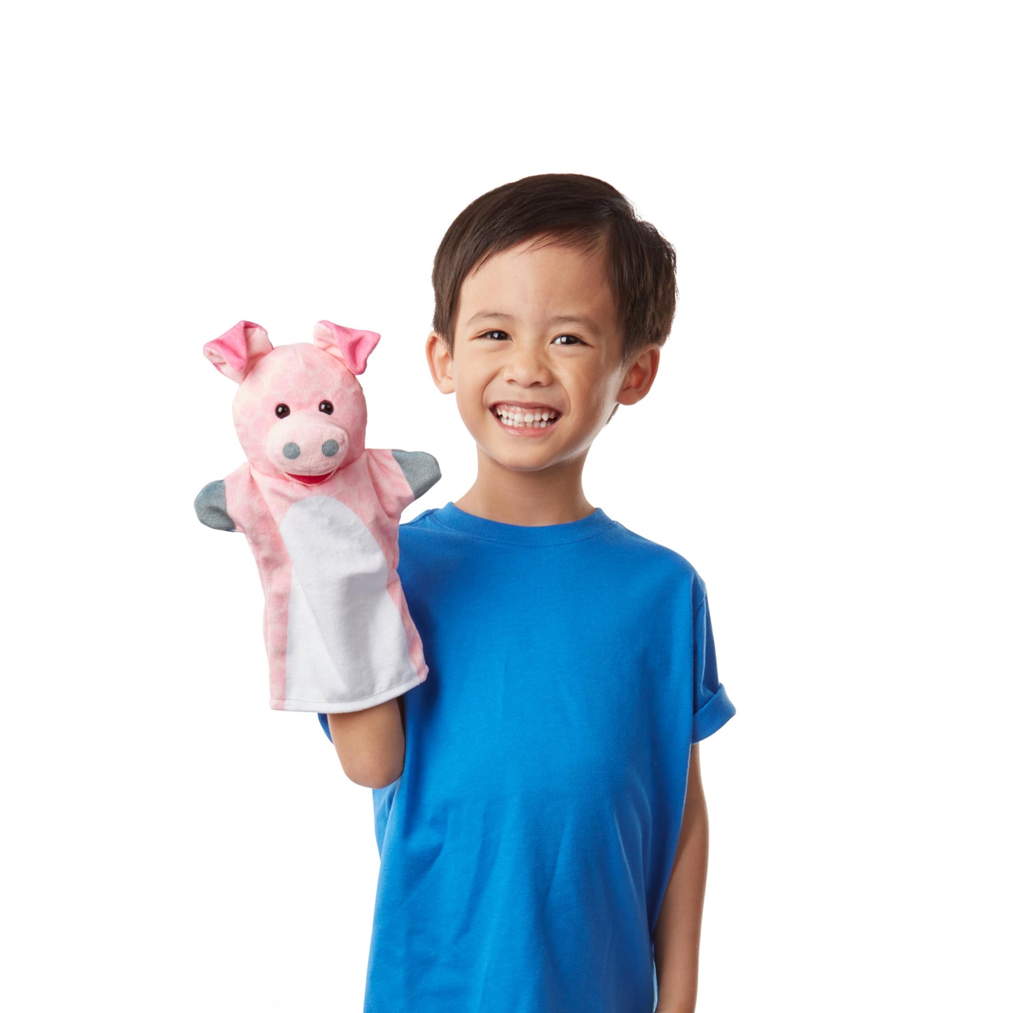 Melissa & Doug Barn Buddies Hand Puppets, Set of 6 (Cow, Sheep, Horse, Duck, Chicken, Pig) Farm Animal Puppets for Toddlers Age 2+