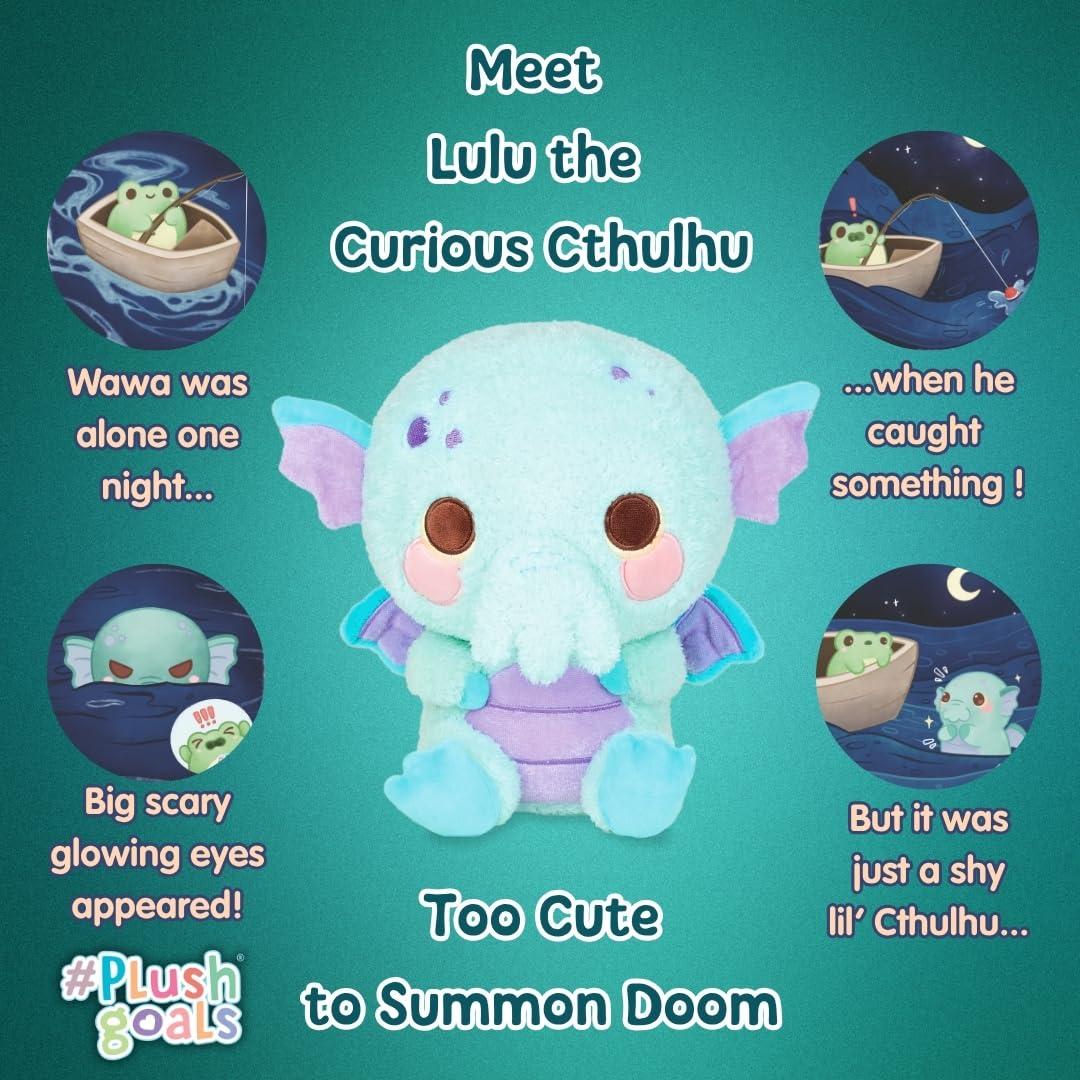 Cuddle Barn PlushGoals - Lulu The Curious Cthulhu | Cute Kawaii Soft Plush Cuddly Cryptid, 10 inches