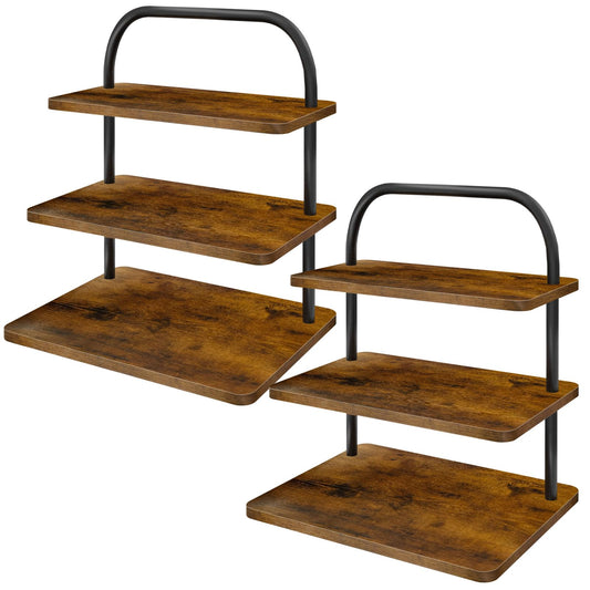 Cupcake Stand for 50 Cupcakes, 2 PACK 3 Tier Wooden Metal Cupcake Stand Reusable Cupcake Display Stand Tiered Tray Stand Dessert Table Display Set Serving Trays for Party Rustic Farmhouse Vendor